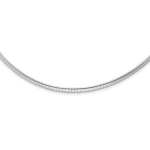 2mm Rhodium Plated Sterling Silver Cubetto Chain Necklace, 16-18 Inch